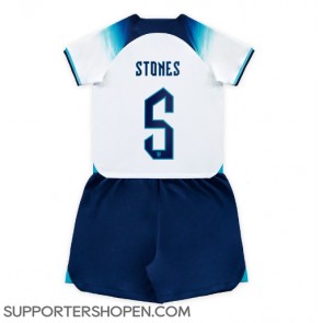 England John Stones #5 Hemmatröja Barn VM 2022 Kortärmad (+ korta byxor)